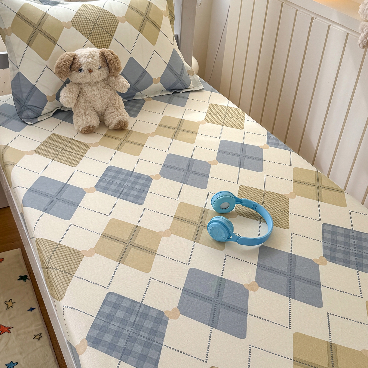 91家纺网 家纺一手货源 找家纺 尚帛 2026新款全棉品质喷气印花爆款四件套 多规格套件 单品系列-学生款单床笠 佳丽斯