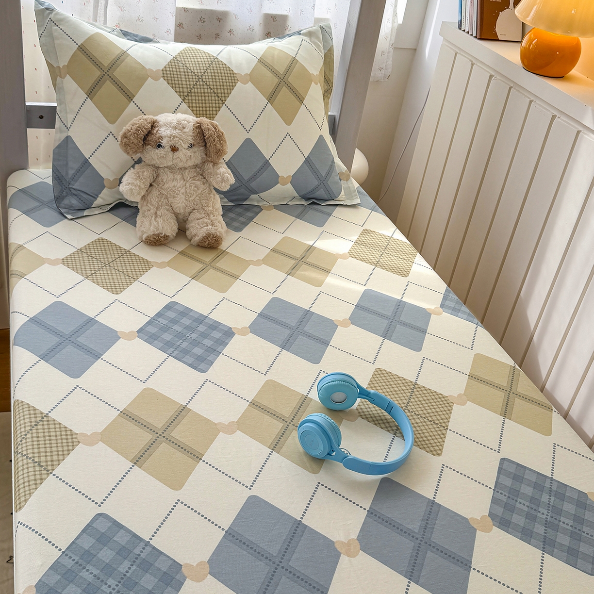 91家纺网 家纺一手货源 找家纺 尚帛 2026新款全棉品质喷气印花爆款四件套 多规格套件 单品系列-学生款单床笠 佳丽斯