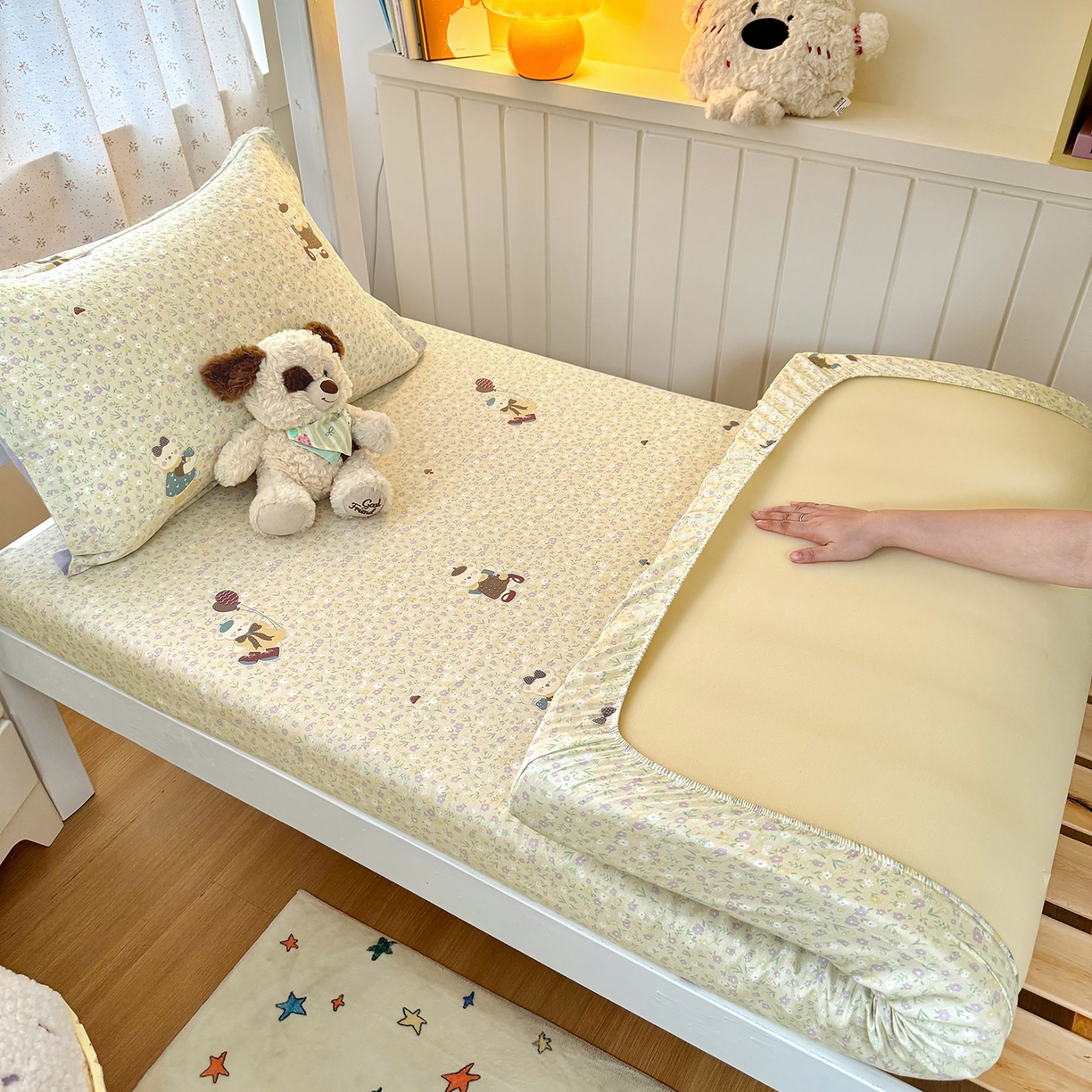 91家纺网 家纺一手货源 找家纺 尚帛 2026新款全棉品质喷气印花爆款四件套 多规格套件 单品系列-学生款单床笠 碎花学院