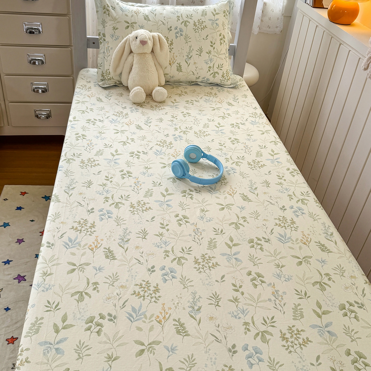 91家纺网 家纺一手货源 找家纺 尚帛 2026新款全棉品质喷气印花爆款四件套 多规格套件 单品系列-学生款单床笠 浅草繁花