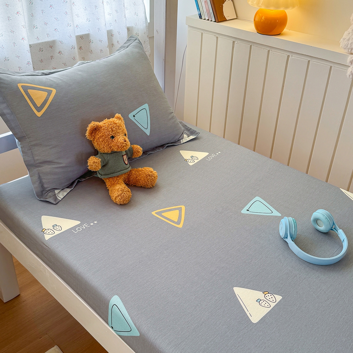 91家纺网 家纺一手货源 找家纺 尚帛 2026新款全棉品质喷气印花爆款四件套 多规格套件 单品系列-学生款单床笠 吉米