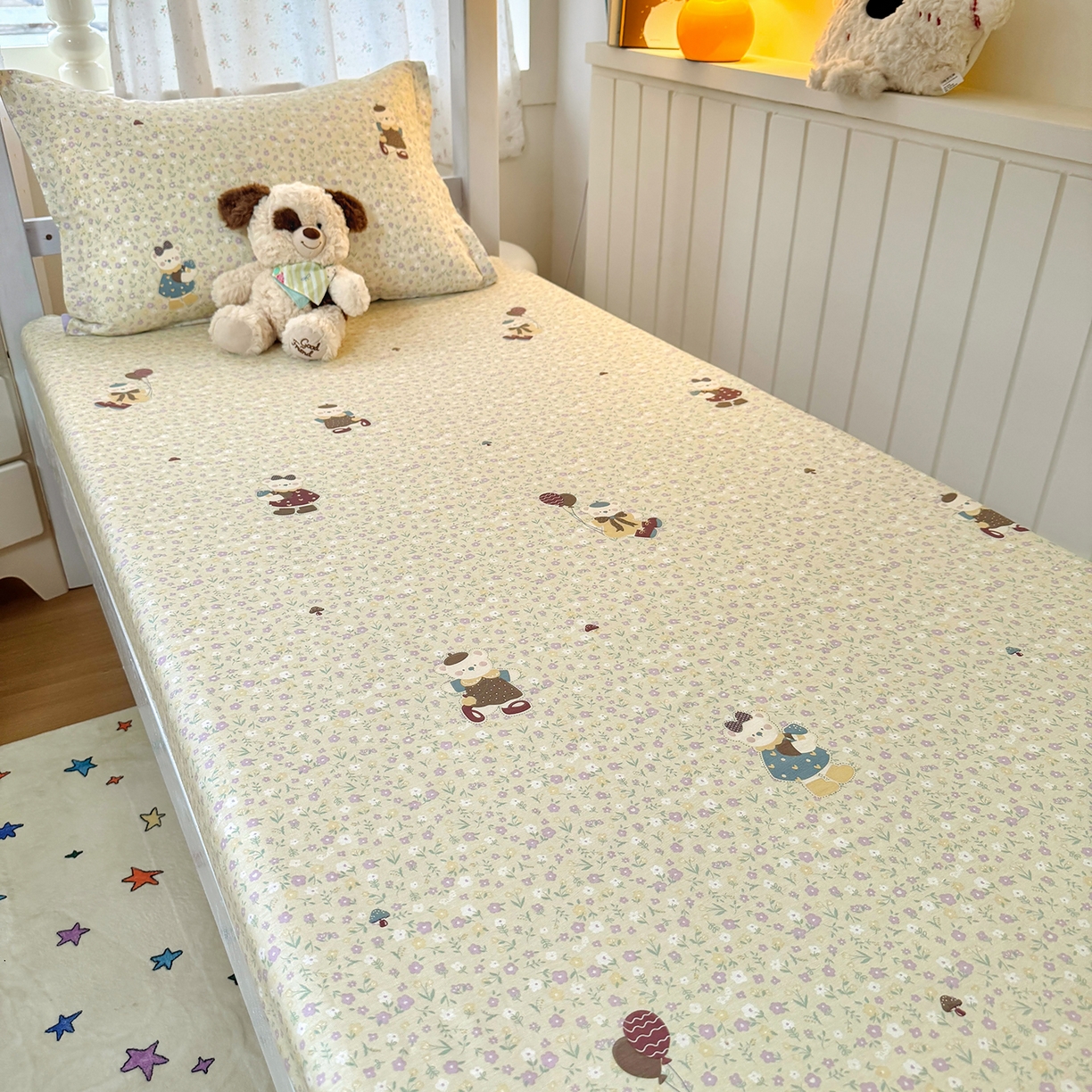 91家纺网 家纺一手货源 找家纺 尚帛 2026新款全棉品质喷气印花爆款四件套 多规格套件 单品系列-学生款单床笠 碎花学院