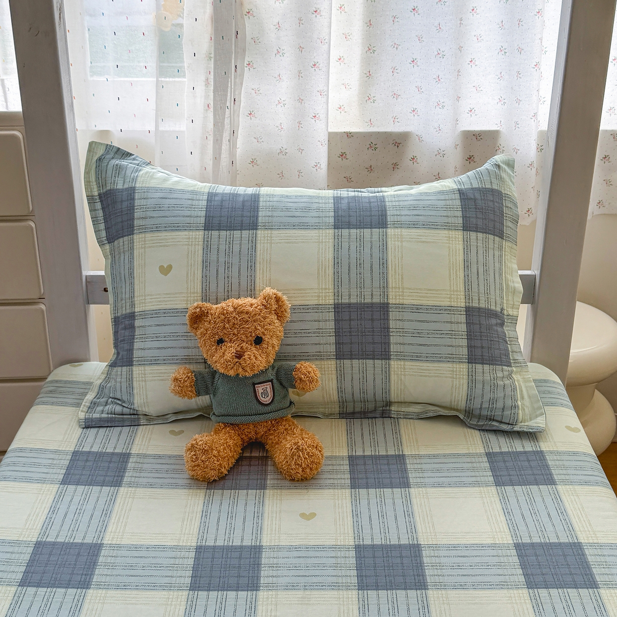 91家纺网 家纺一手货源 找家纺 尚帛 2026新款全棉品质喷气印花爆款四件套 多规格套件 单品系列-学生款单床笠 初心-灰