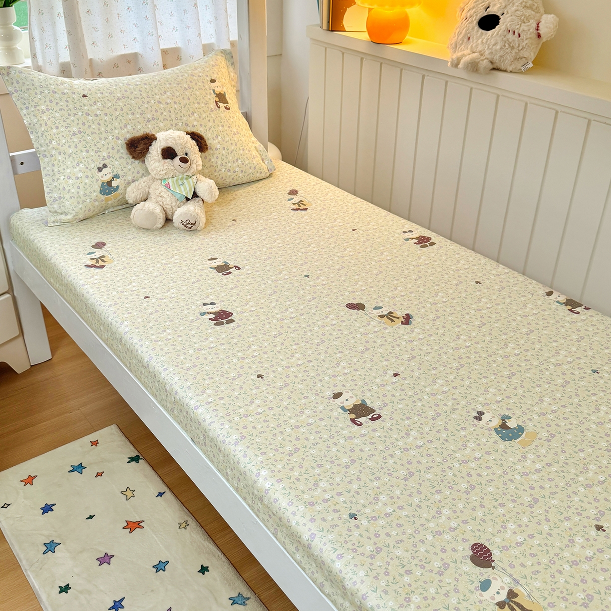 91家纺网 家纺一手货源 找家纺 尚帛 2026新款全棉品质喷气印花爆款四件套 多规格套件 单品系列-学生款单床笠 碎花学院