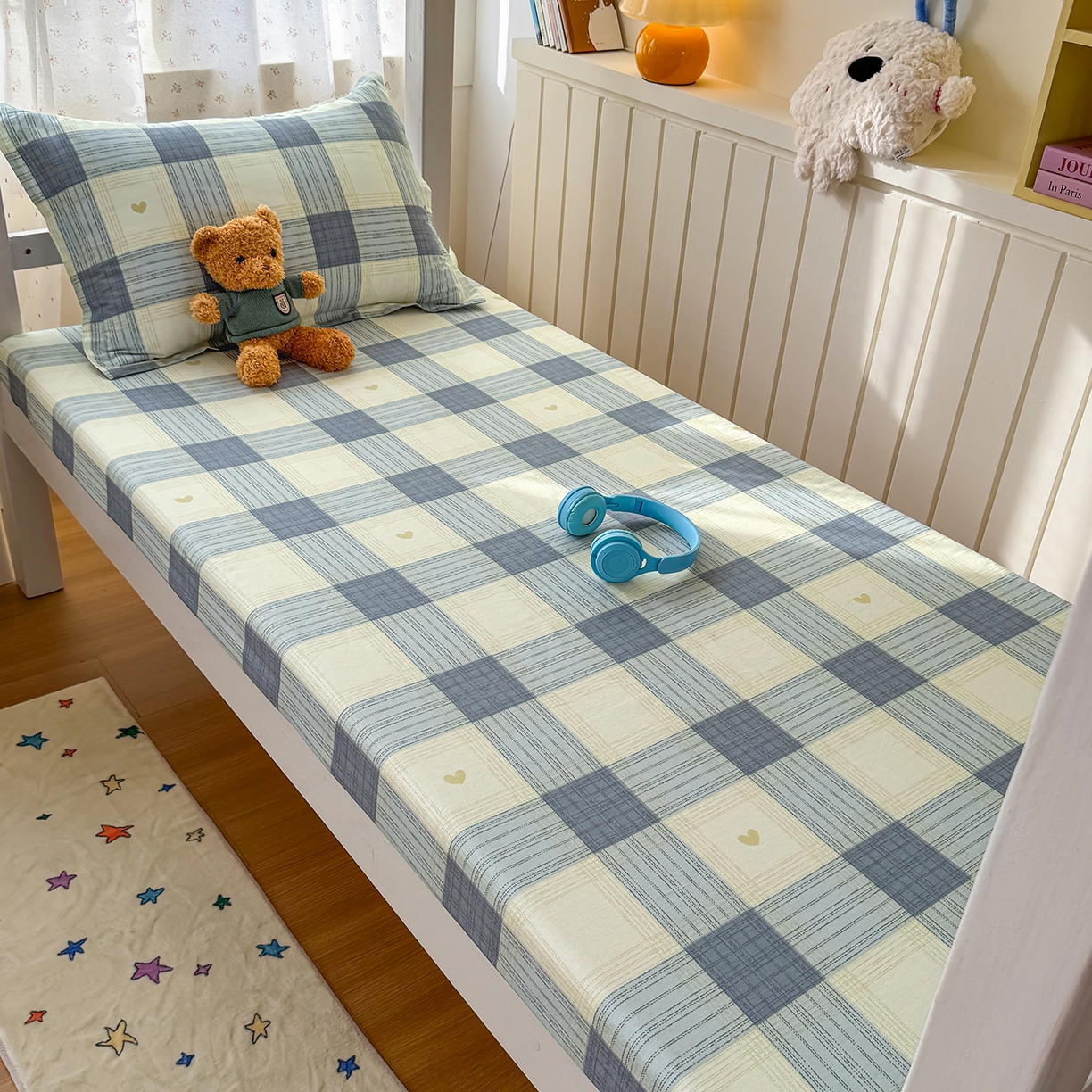 91家纺网 家纺一手货源 找家纺 尚帛 2026新款全棉品质喷气印花爆款四件套 多规格套件 单品系列-学生款单床笠 初心-灰