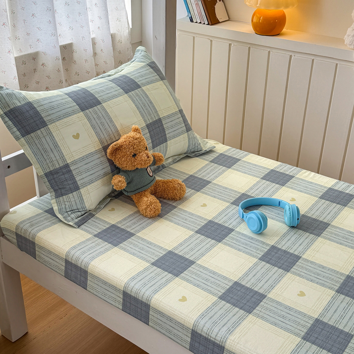 91家纺网 家纺一手货源 找家纺 尚帛 2026新款全棉品质喷气印花爆款四件套 多规格套件 单品系列-学生款单床笠 初心-灰