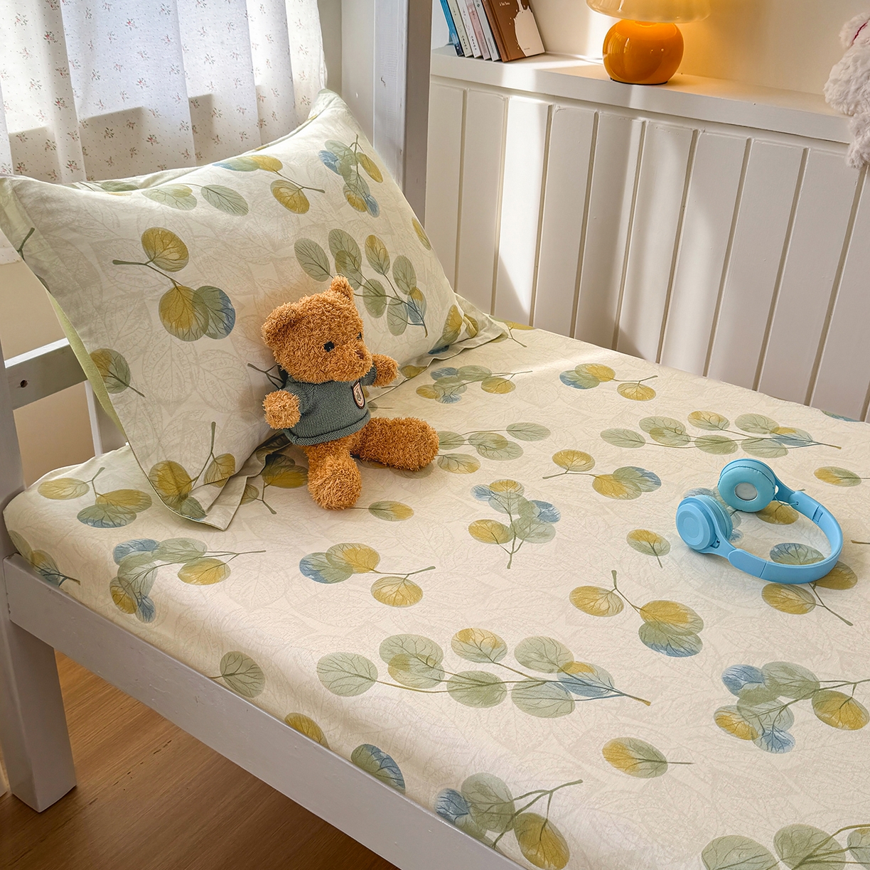 91家纺网 家纺一手货源 找家纺 尚帛 2026新款全棉品质喷气印花爆款四件套 多规格套件 单品系列-学生款单床笠 秋飘铃