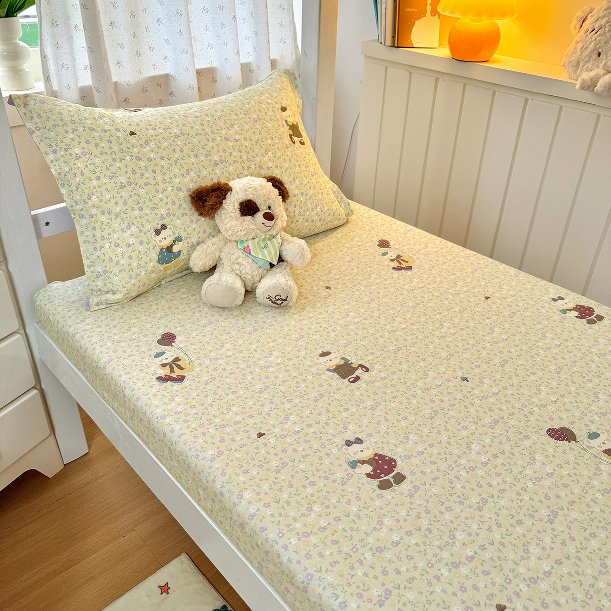 91家纺网 家纺一手货源 找家纺 尚帛 2026新款全棉品质喷气印花爆款四件套 多规格套件 单品系列-学生款单床笠 碎花学院