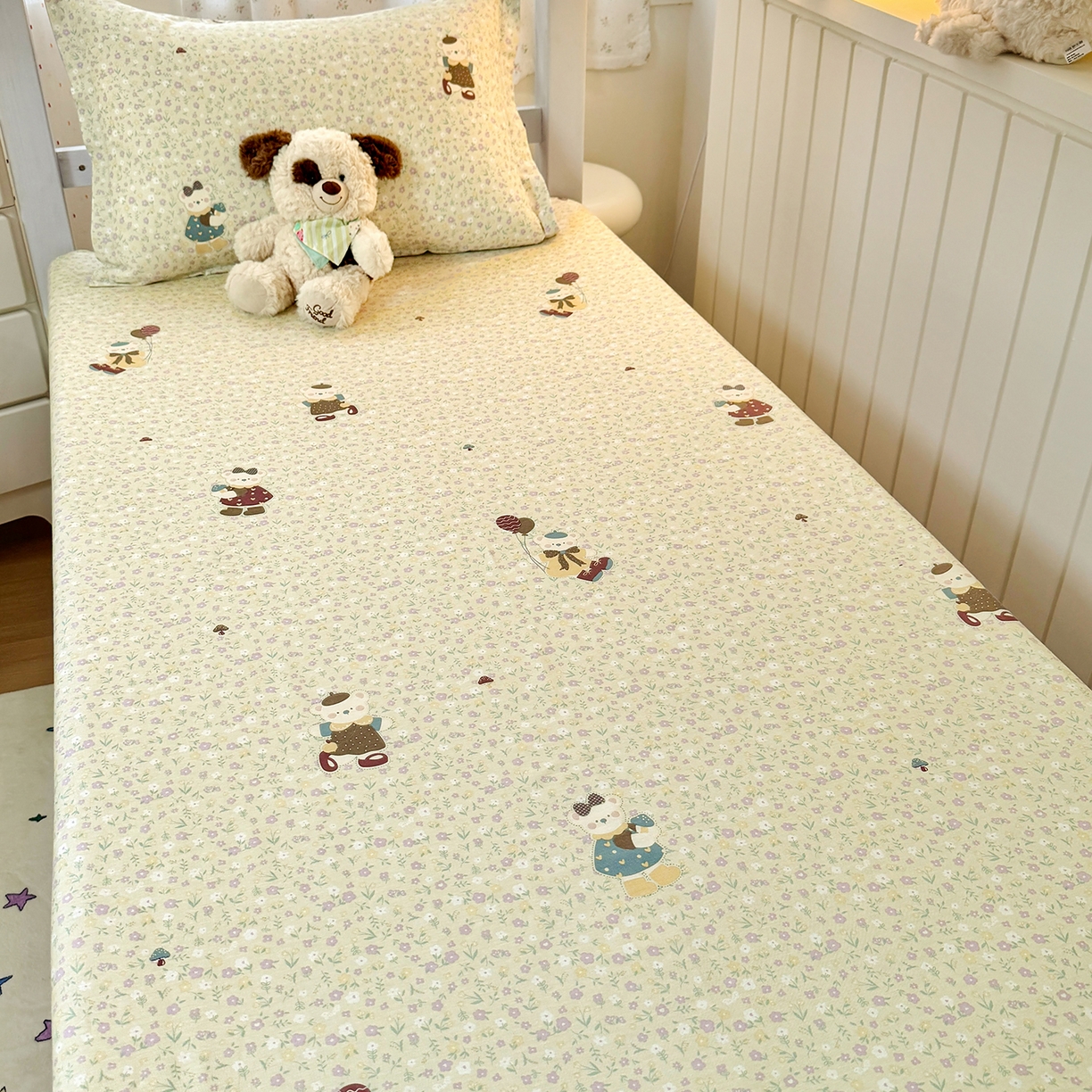 91家纺网 家纺一手货源 找家纺 尚帛 2026新款全棉品质喷气印花爆款四件套 多规格套件 单品系列-学生款单床笠 碎花学院