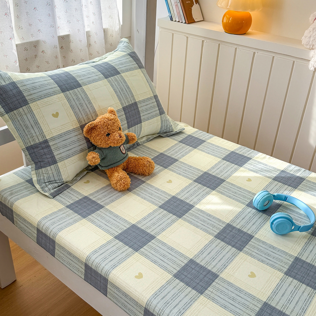 91家纺网 家纺一手货源 找家纺 尚帛 2026新款全棉品质喷气印花爆款四件套 多规格套件 单品系列-学生款单床笠 初心-灰