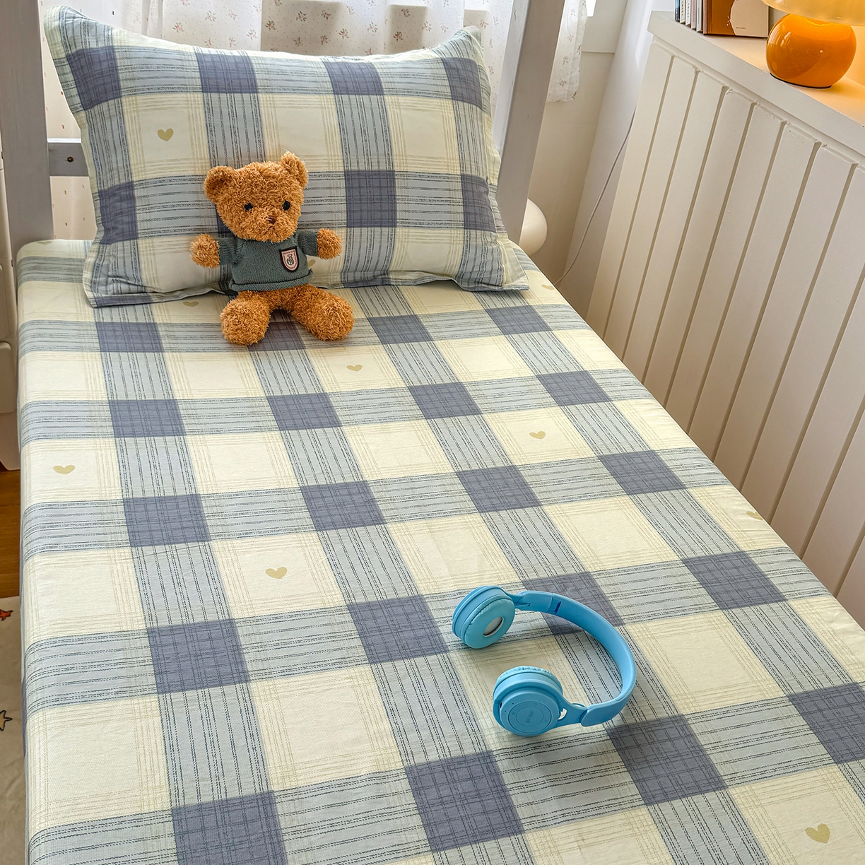 91家纺网 家纺一手货源 找家纺 尚帛 2026新款全棉品质喷气印花爆款四件套 多规格套件 单品系列-学生款单床笠 初心-灰