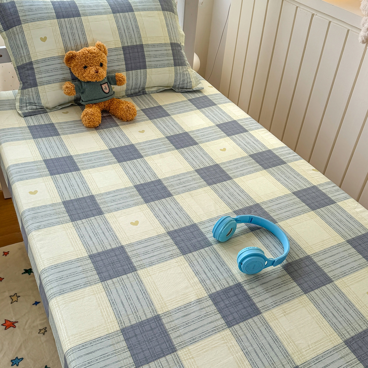 91家纺网 家纺一手货源 找家纺 尚帛 2026新款全棉品质喷气印花爆款四件套 多规格套件 单品系列-学生款单床笠 初心-灰