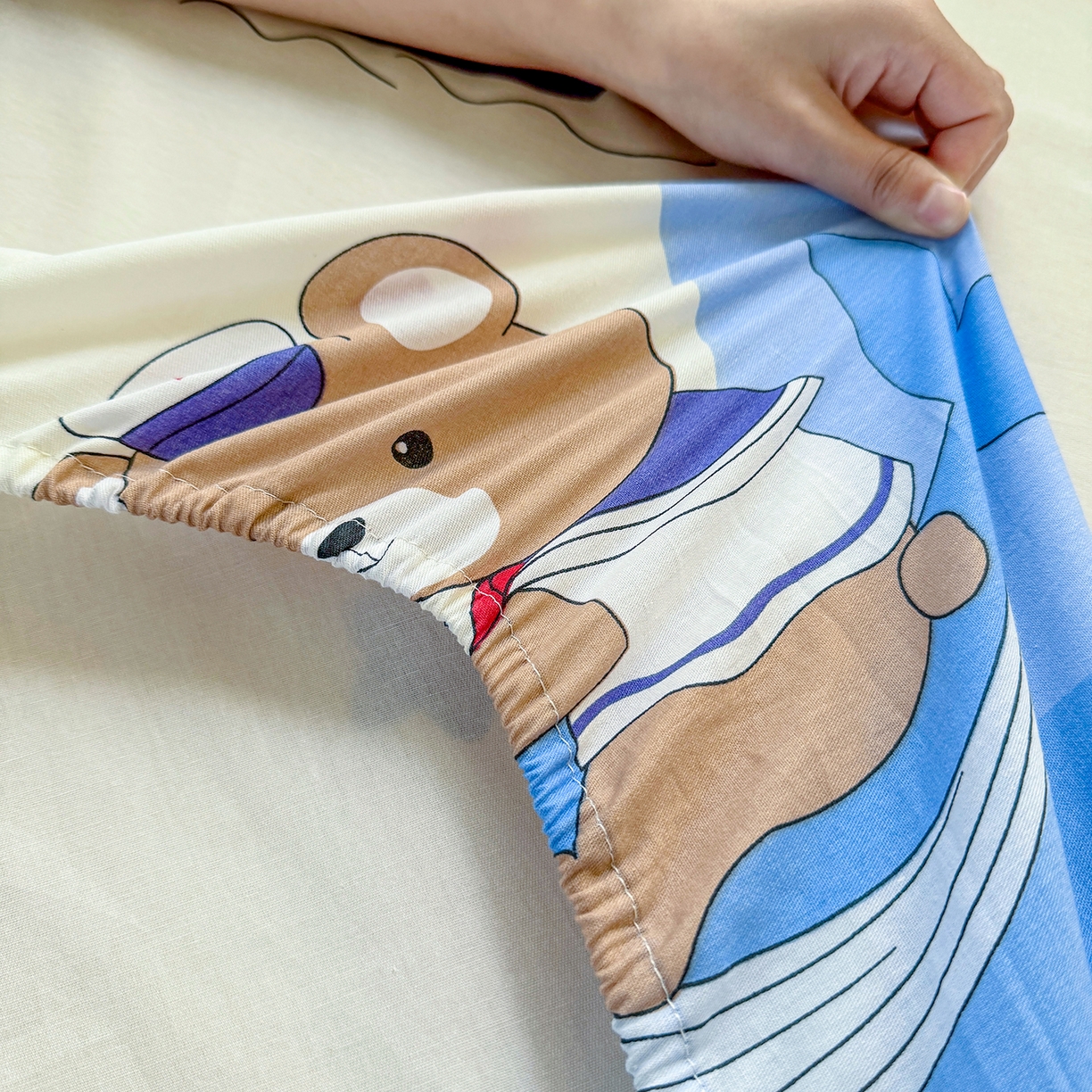 91家纺网 家纺一手货源 找家纺 尚帛 2026新款全棉品质喷气印花爆款四件套 多规格套件 单品系列-学生款单床笠 水上乐园