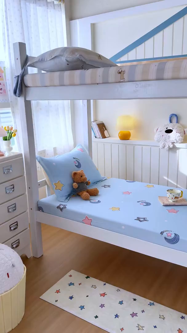 91家纺网 家纺一手货源 找家纺 尚帛 2026新款全棉品质喷气印花爆款四件套 多规格套件 单品系列-学生款单床笠 星梦想