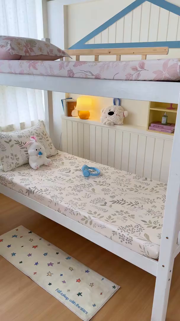 91家纺网 家纺一手货源 找家纺 尚帛 2026新款全棉品质喷气印花爆款四件套 多规格套件 单品系列-学生款单床笠 叶之恋