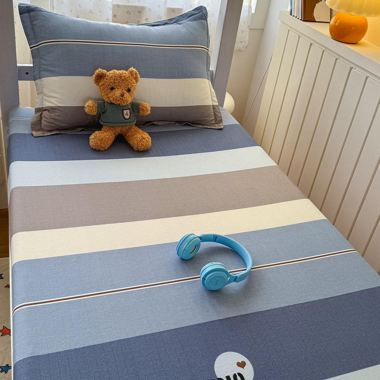 91家纺网 家纺一手货源 找家纺 尚帛 2026新款全棉品质喷气印花爆款四件套 多规格套件 单品系列-学生款单床笠 时尚慕斯