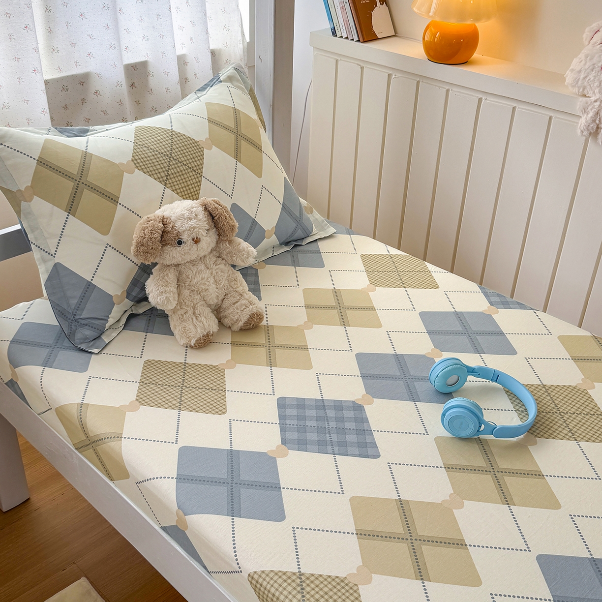 91家纺网 家纺一手货源 找家纺 尚帛 2026新款全棉品质喷气印花爆款四件套 多规格套件 单品系列-学生款单床笠 佳丽斯