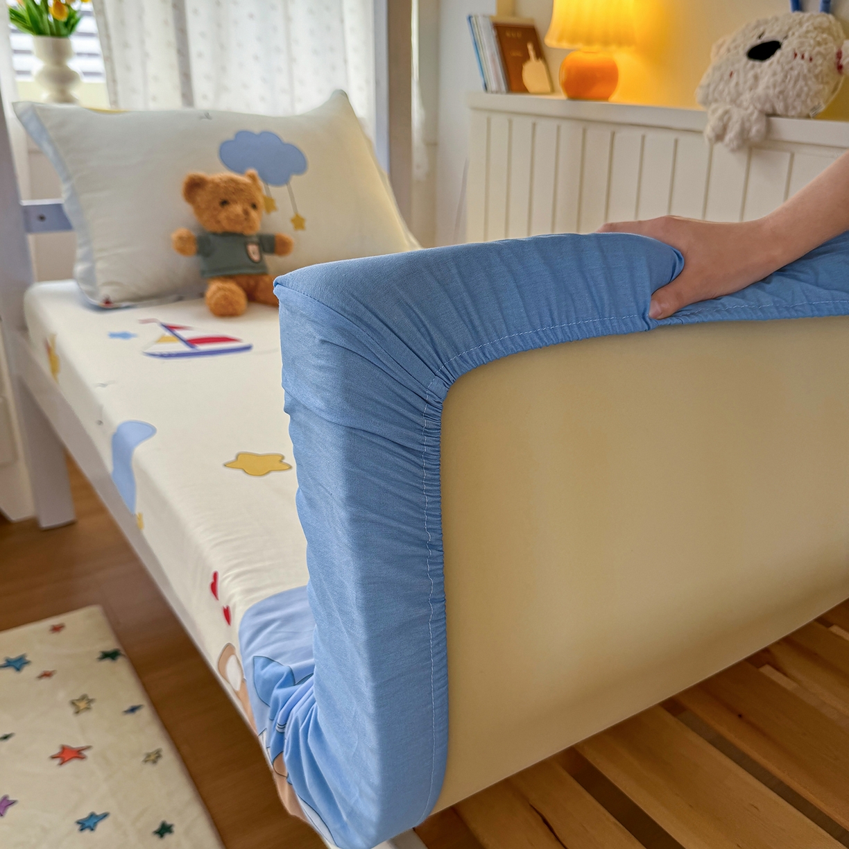 91家纺网 家纺一手货源 找家纺 尚帛 2026新款全棉品质喷气印花爆款四件套 多规格套件 单品系列-学生款单床笠 水上乐园