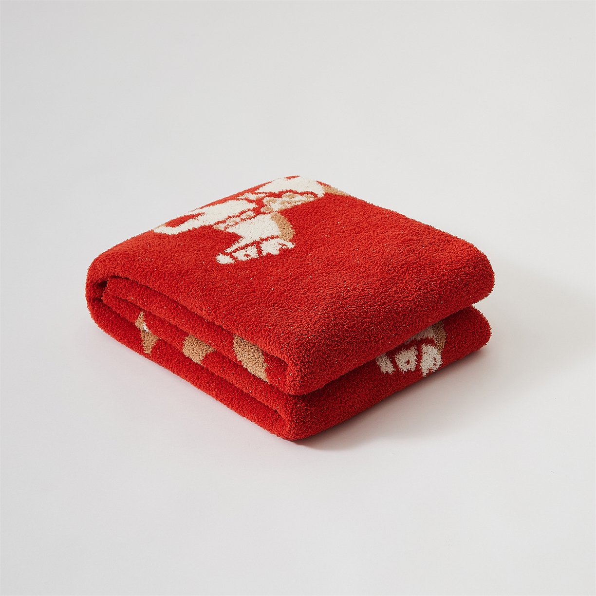 91家纺网 家纺一手货源 找家纺 （总）暖绵绵家纺 2026新款软糯半边绒马年盖毯-赤安（券后最低零售价：173元）