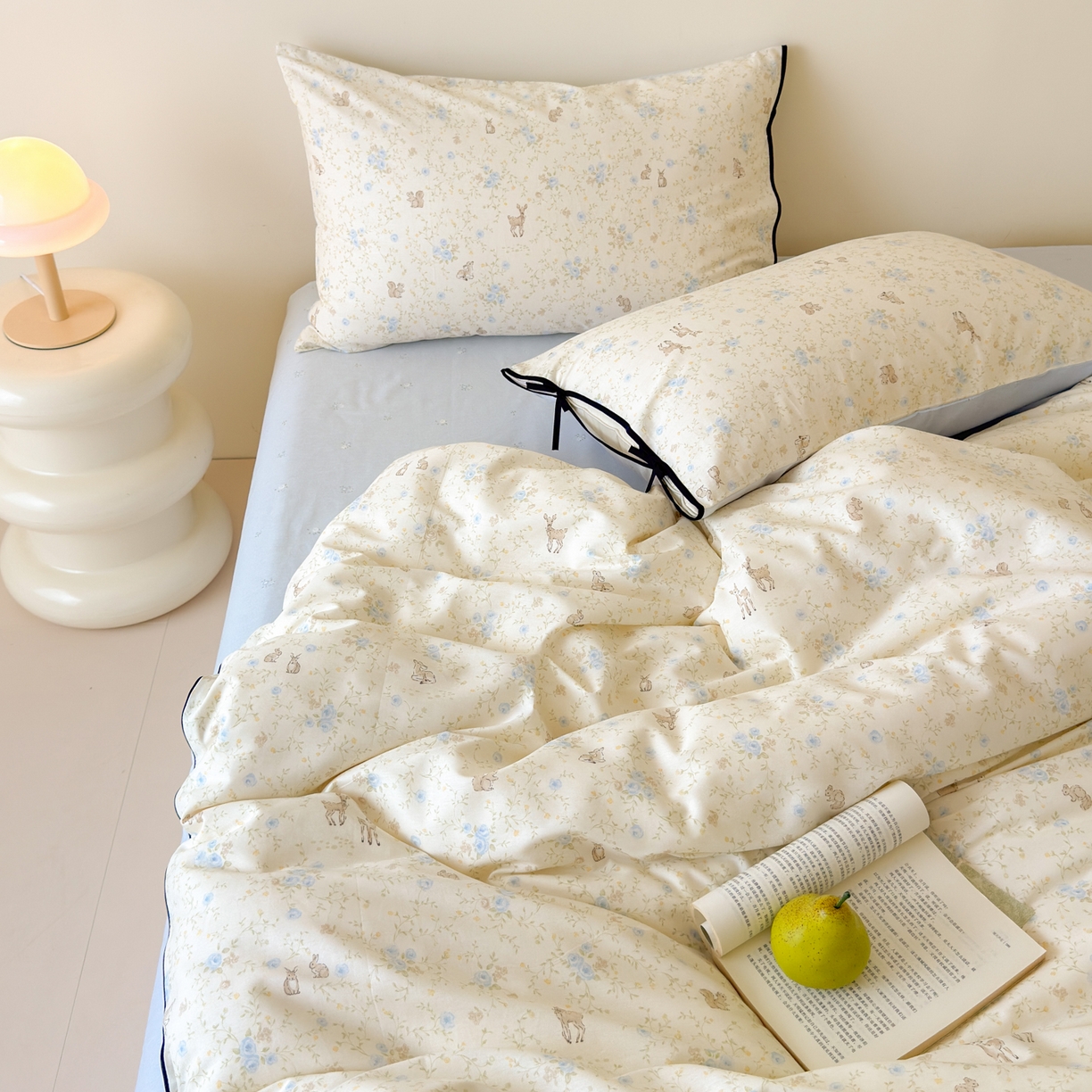 91家纺网 家纺一手货源 找家纺 （总）乐童家纺 2026新款嵌绳蝴蝶结丝带工艺款小红色热推四件套