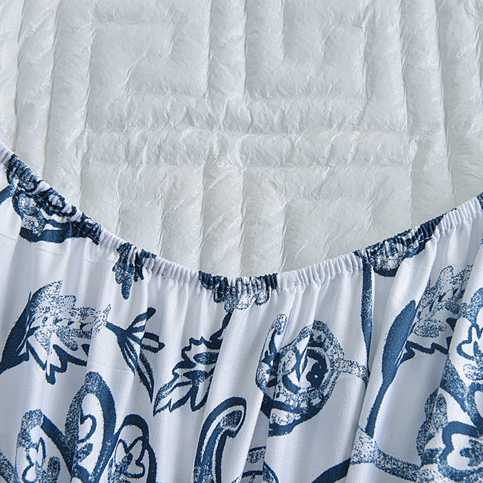 91家纺网 家纺一手货源 找家纺 （总）柏钧家纺 2026新品外贸亚马逊豹纹防水夹棉床笠电商速卖通床罩可定制尺寸回字格系列