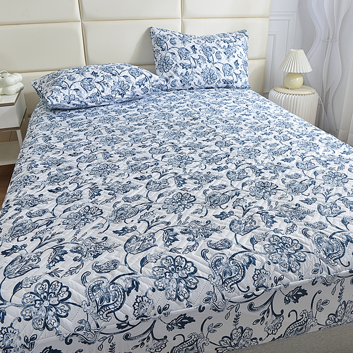 91家纺网 家纺一手货源 找家纺 （总）柏钧家纺 2026新品外贸亚马逊豹纹防水夹棉床笠电商速卖通床罩可定制尺寸回字格系列