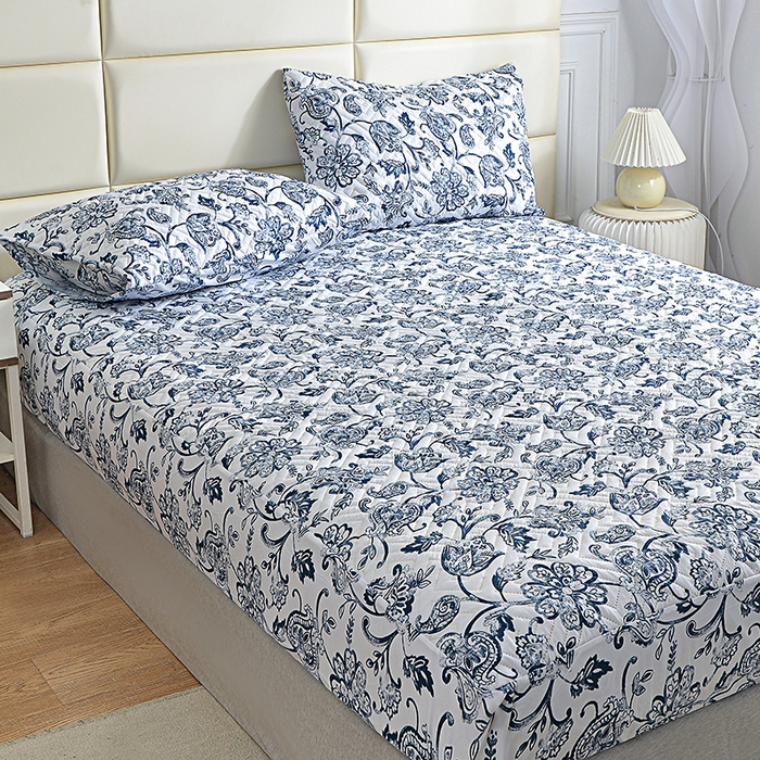 91家纺网 家纺一手货源 找家纺 （总）柏钧家纺 2026新品外贸亚马逊豹纹防水夹棉床笠电商速卖通床罩可定制尺寸回字格系列