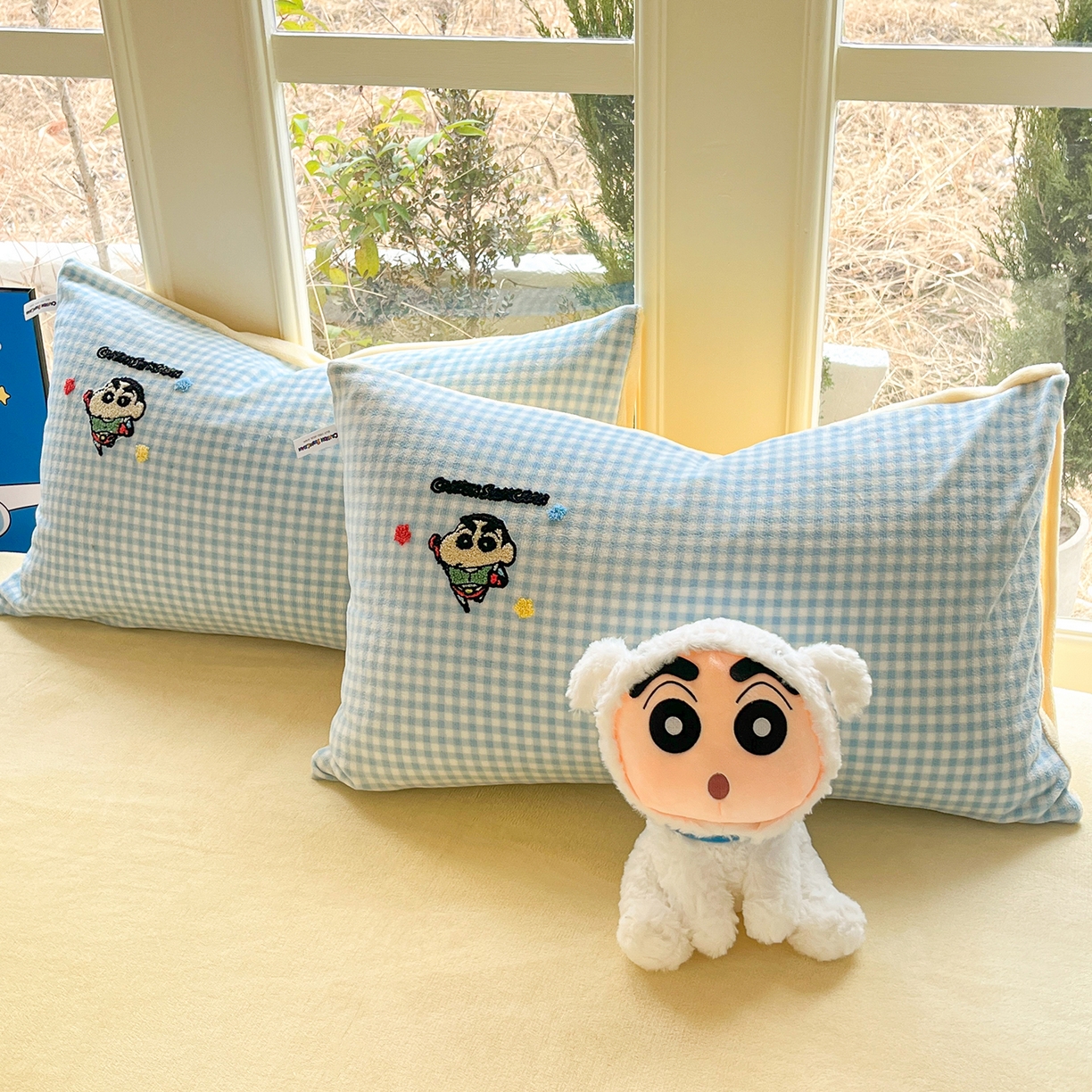 91家纺网 家纺一手货源 找家纺 桃子家居 2026新款A类蜡笔小新授权兔毛贴布绣毛巾绣印加绣卡通加厚牛奶绒系列四件套 绒贴布绣-超人小新