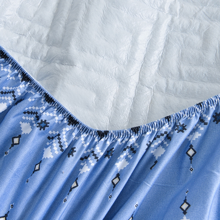 91家纺网 家纺一手货源 找家纺 柏钧家纺 2026新品外贸亚马逊豹纹防水夹棉床笠电商速卖通床罩可定制尺寸回字格系列 斯特兰