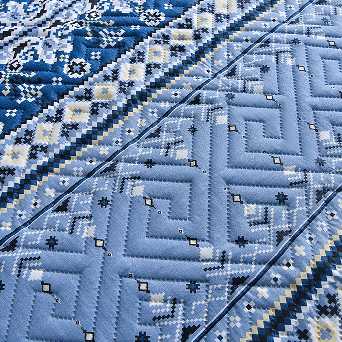 91家纺网 家纺一手货源 找家纺 柏钧家纺 2026新品外贸亚马逊豹纹防水夹棉床笠电商速卖通床罩可定制尺寸回字格系列 斯特兰