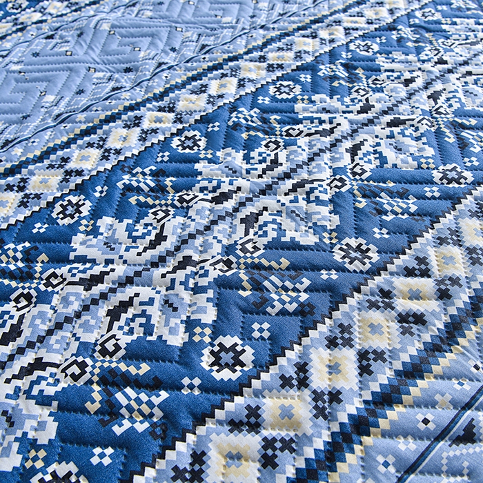 91家纺网 家纺一手货源 找家纺 柏钧家纺 2026新品外贸亚马逊豹纹防水夹棉床笠电商速卖通床罩可定制尺寸回字格系列 斯特兰