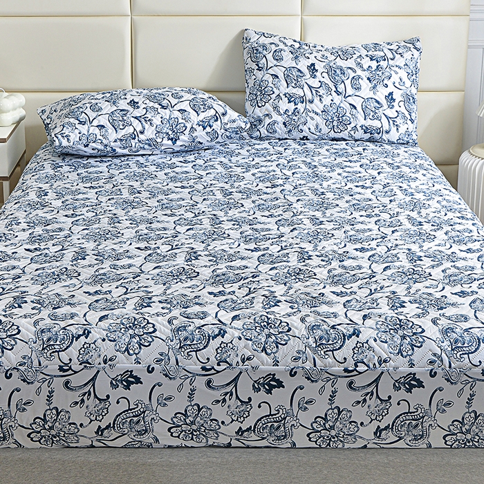 91家纺网 家纺一手货源 找家纺 柏钧家纺 2026新品外贸亚马逊豹纹防水夹棉床笠电商速卖通床罩可定制尺寸回字格系列 东离