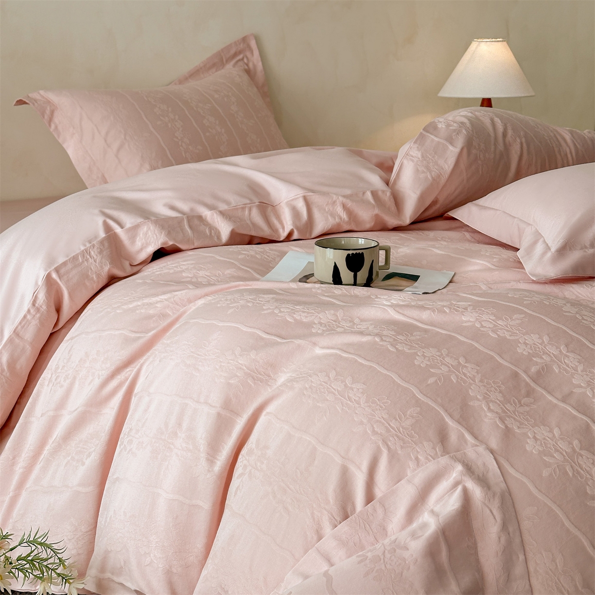 91家纺网 家纺一手货源 找家纺 （总）笙意家纺 2026新款A版60S亮面提花B版13372全棉四件套