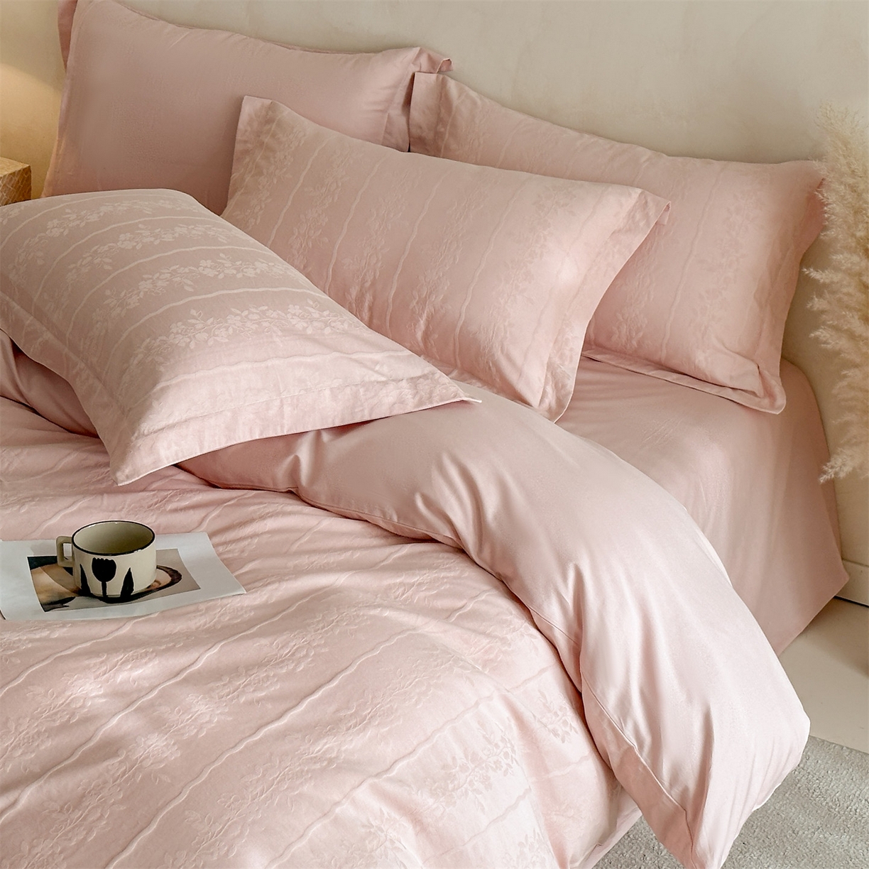 91家纺网 家纺一手货源 找家纺 （总）笙意家纺 2026新款A版60S亮面提花B版13372全棉四件套