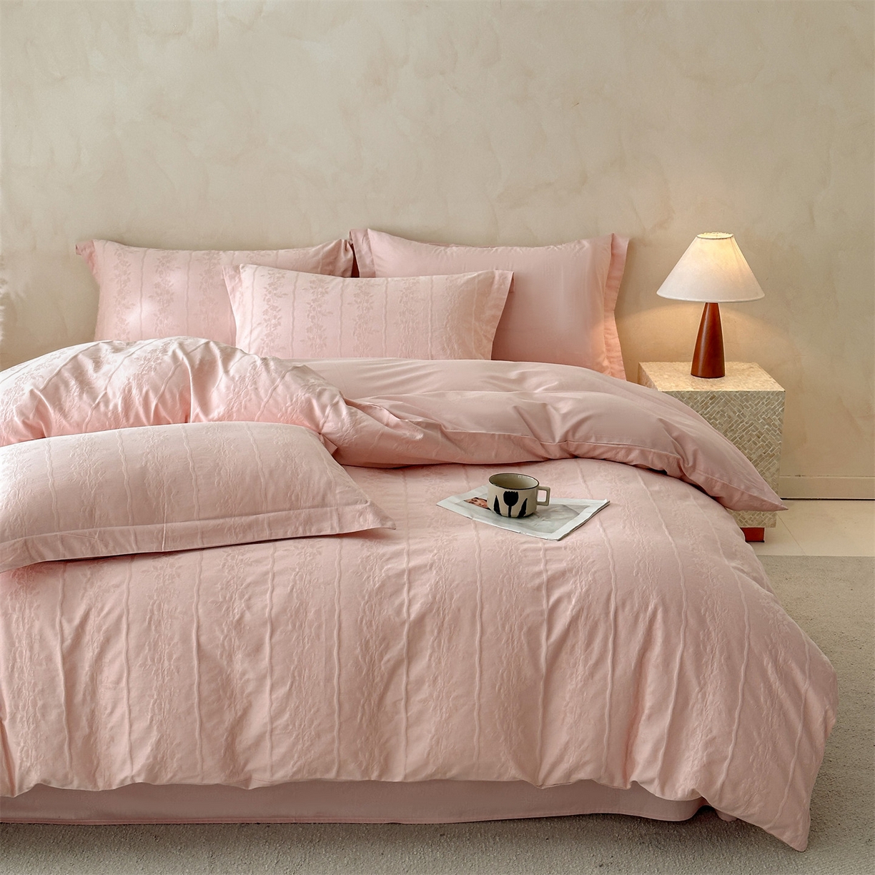 91家纺网 家纺一手货源 找家纺 （总）笙意家纺 2026新款A版60S亮面提花B版13372全棉四件套