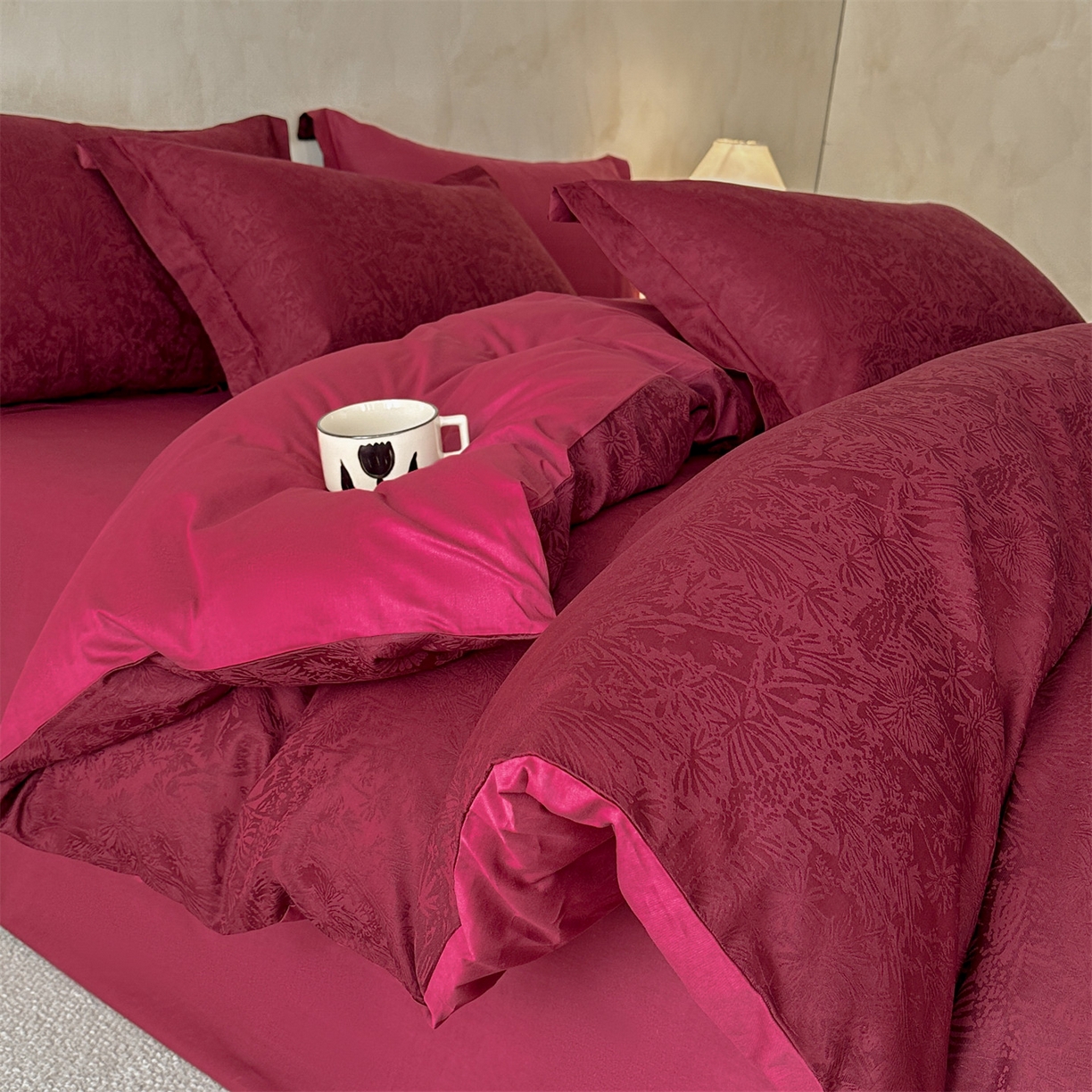 91家纺网 家纺一手货源 找家纺 （总）笙意家纺 2026新款A版60S亮面提花B版13372全棉四件套