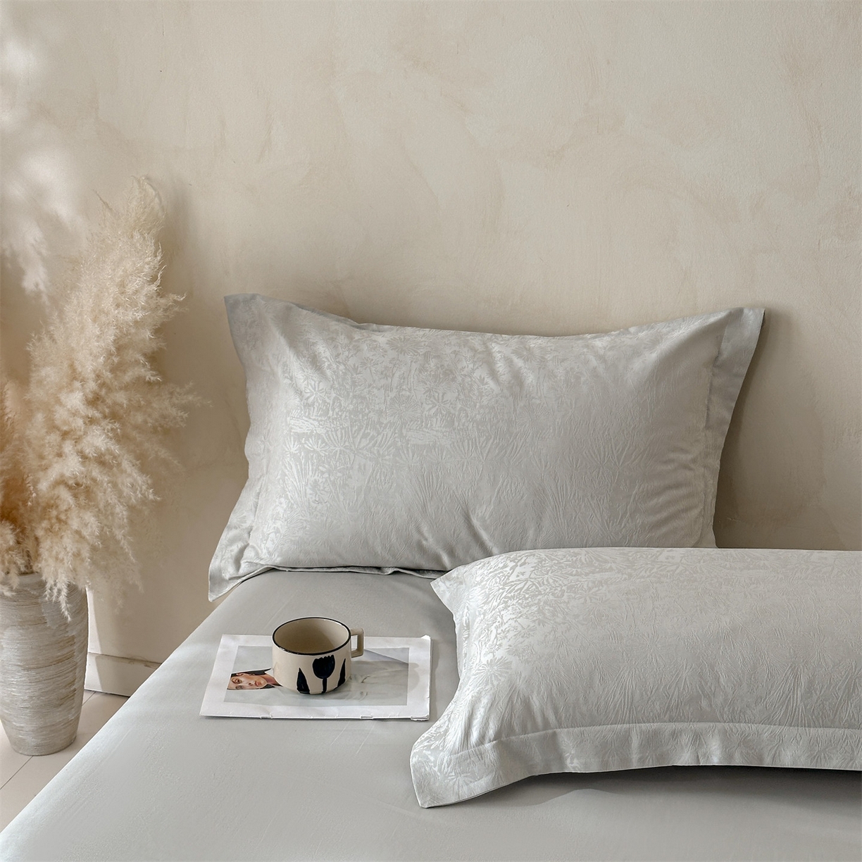 91家纺网 家纺一手货源 找家纺 笙意家纺 2026新款A版60S亮面提花B版13372全棉四件套 米萝-绿