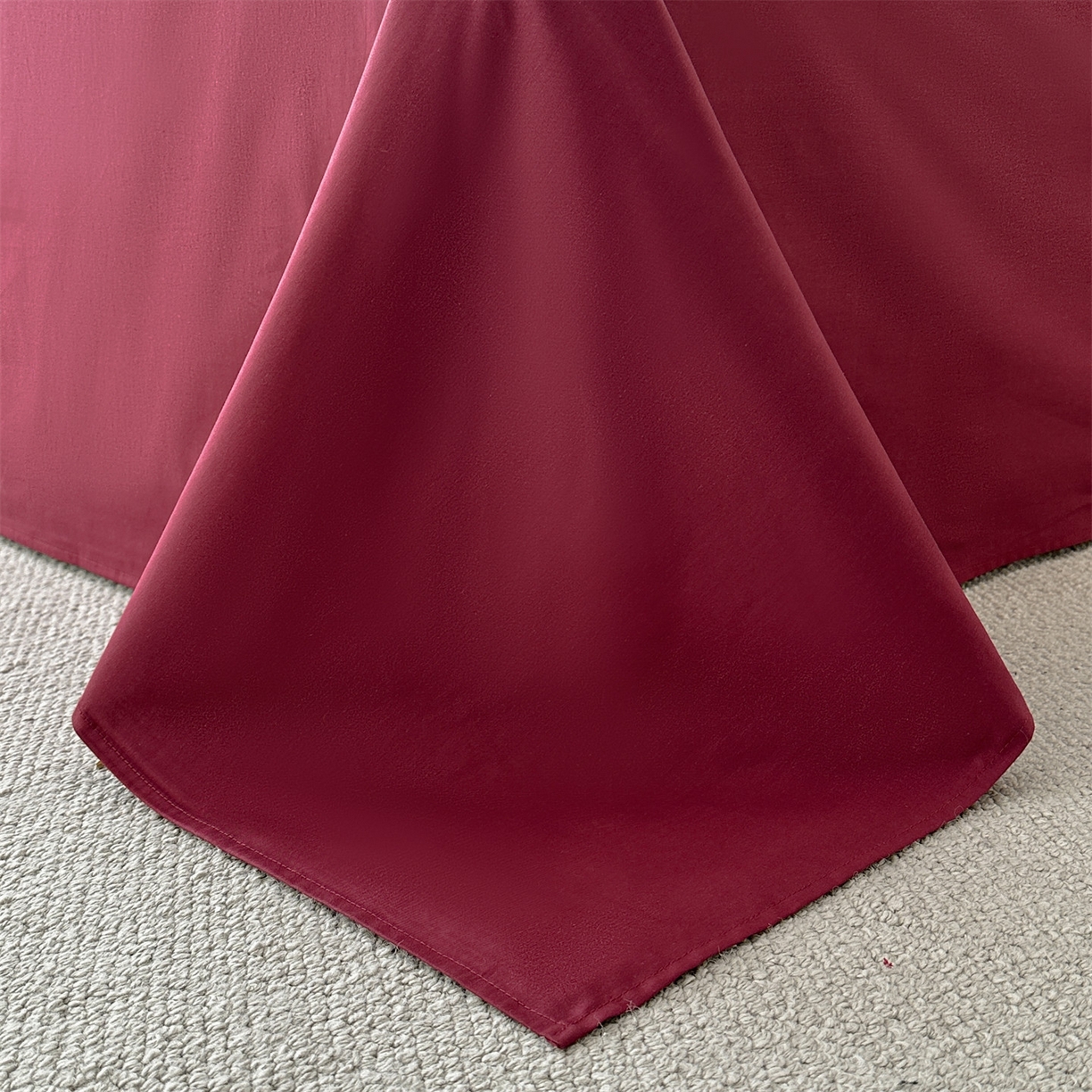 91家纺网 家纺一手货源 找家纺 笙意家纺 2026新款A版60S亮面提花B版13372全棉四件套 米萝-酒红