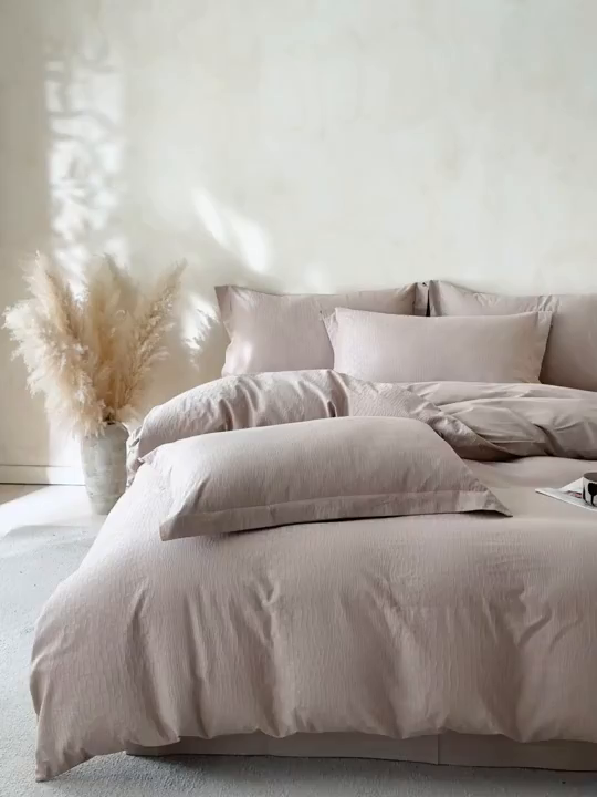 91家纺网 家纺一手货源 找家纺 笙意家纺 2026新款A版60S亮面提花B版13372全棉四件套 石烁-金属灰