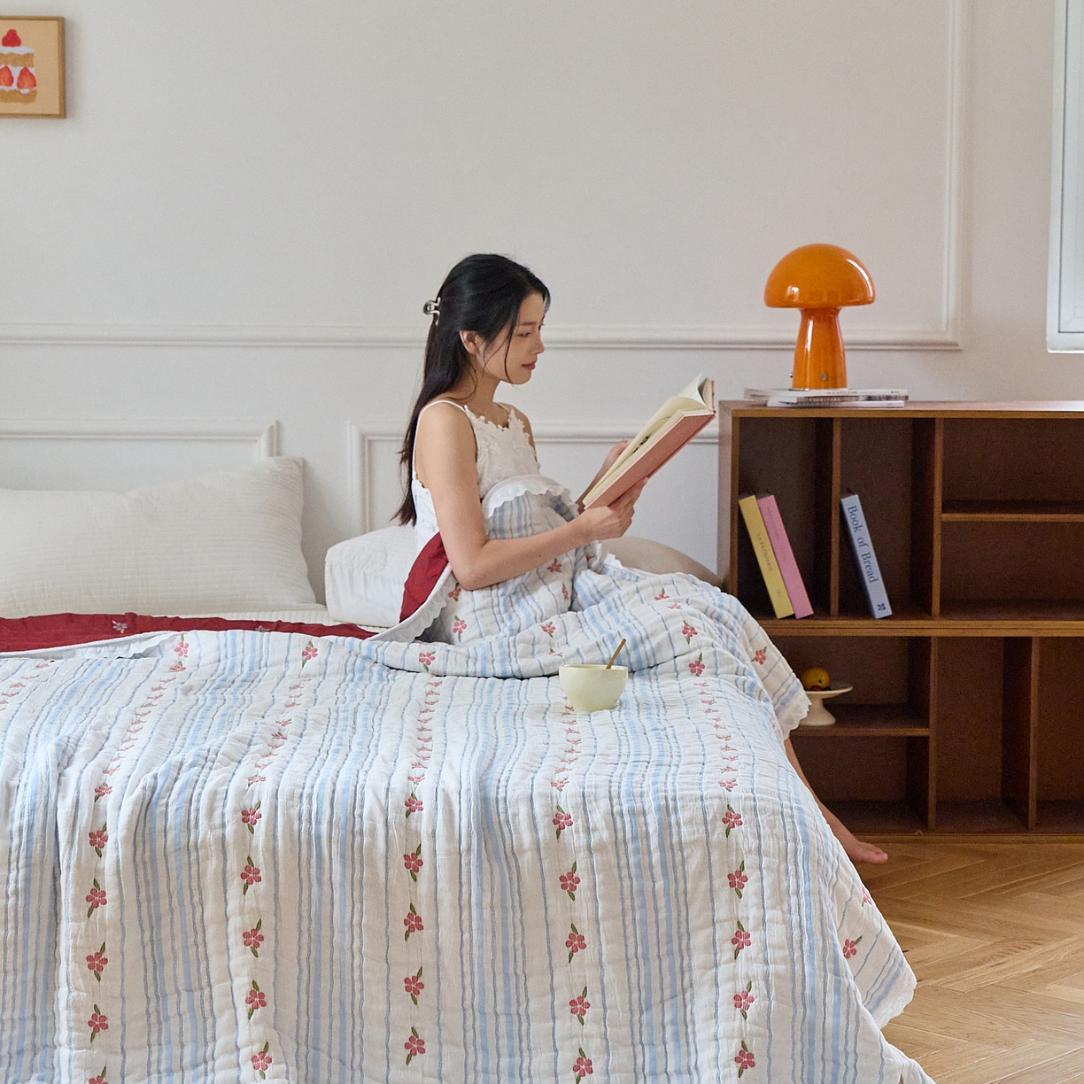 91家纺网 家纺一手货源 找家纺 （总）沐瑟家纺 2026新款A类全棉纱布泡芙被春秋被被被子被芯