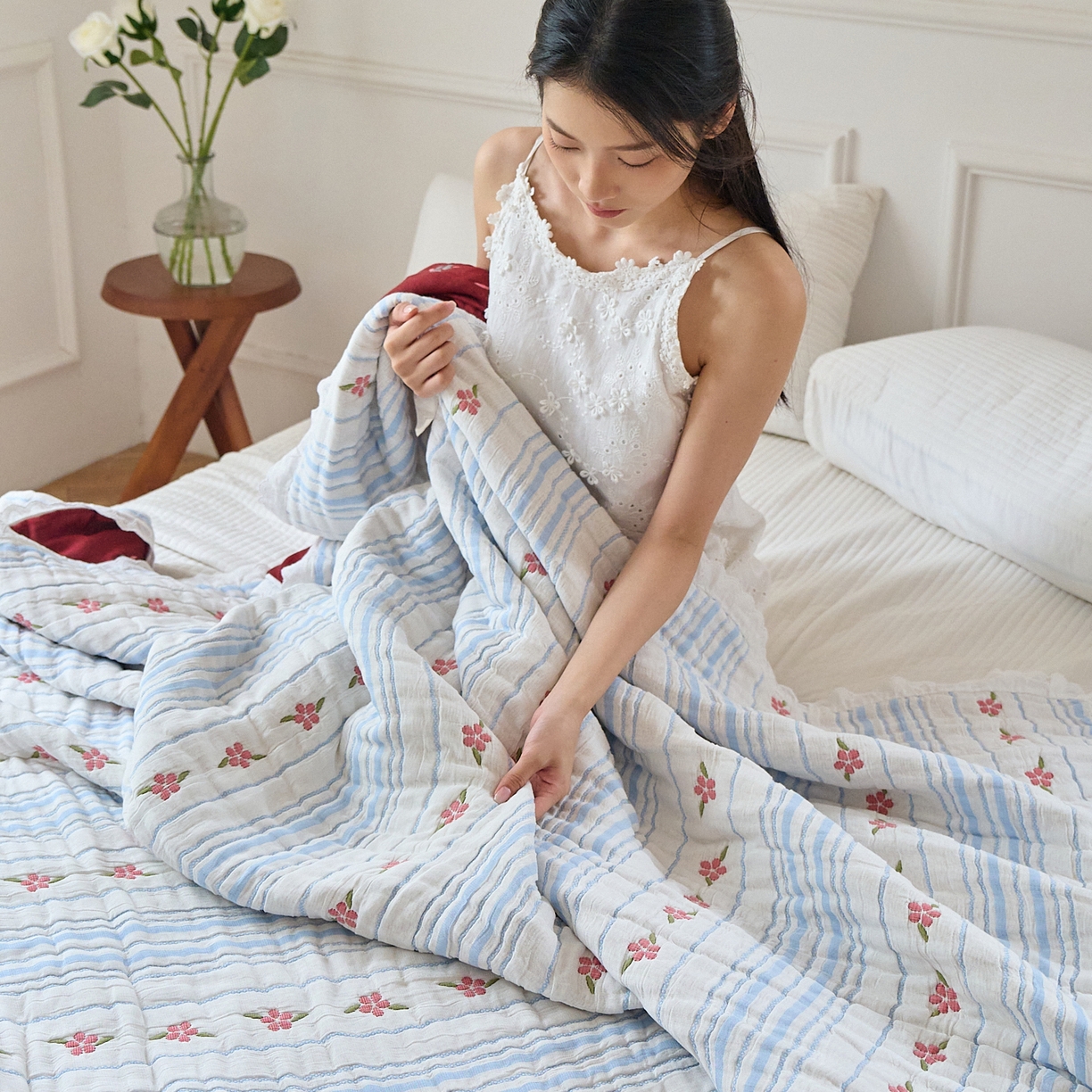 91家纺网 家纺一手货源 找家纺 沐瑟家纺 2026新款A类全棉纱布泡芙被春秋被被被子被芯 清花