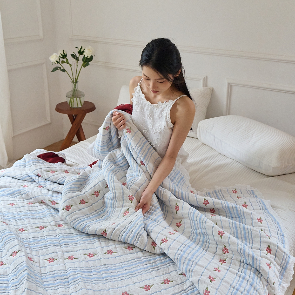 91家纺网 家纺一手货源 找家纺 沐瑟家纺 2026新款A类全棉纱布泡芙被春秋被被被子被芯 清花