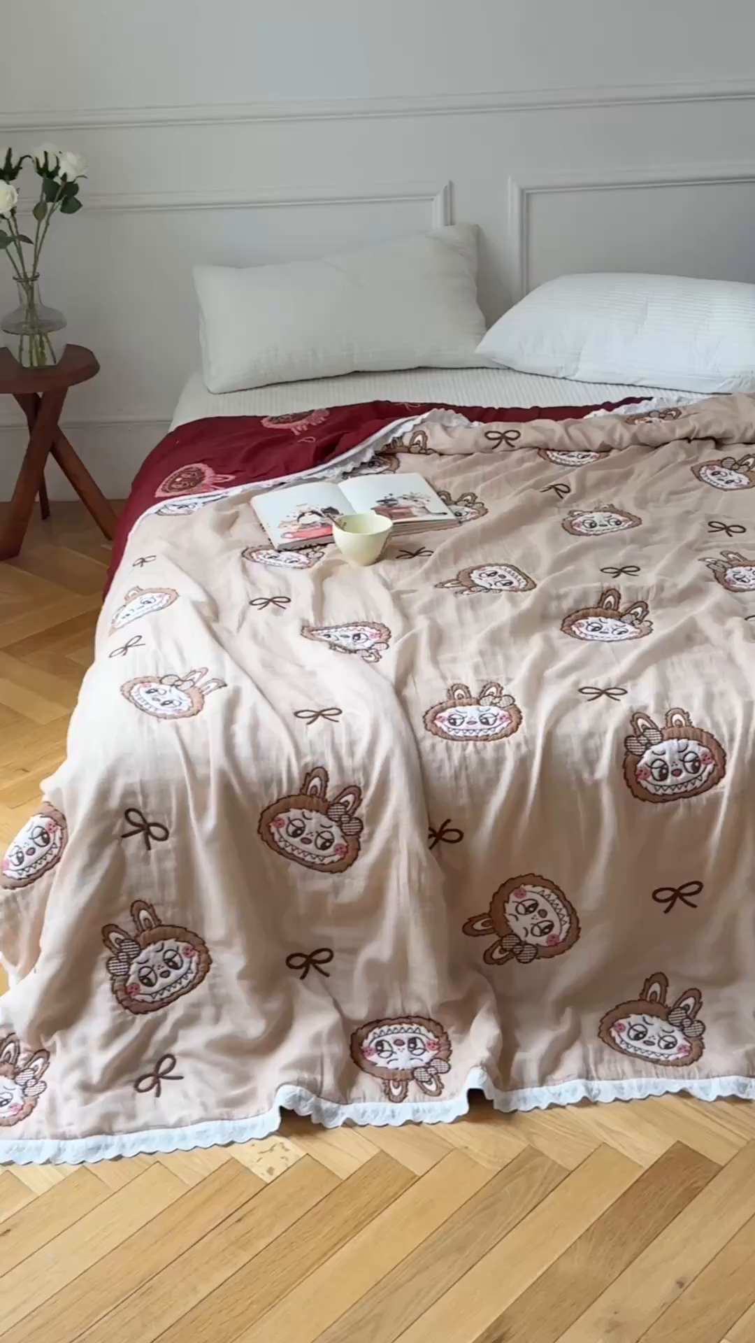 91家纺网 家纺一手货源 找家纺 沐瑟家纺 2026新款A类全棉纱布泡芙被春秋被被被子被芯 小拉布布