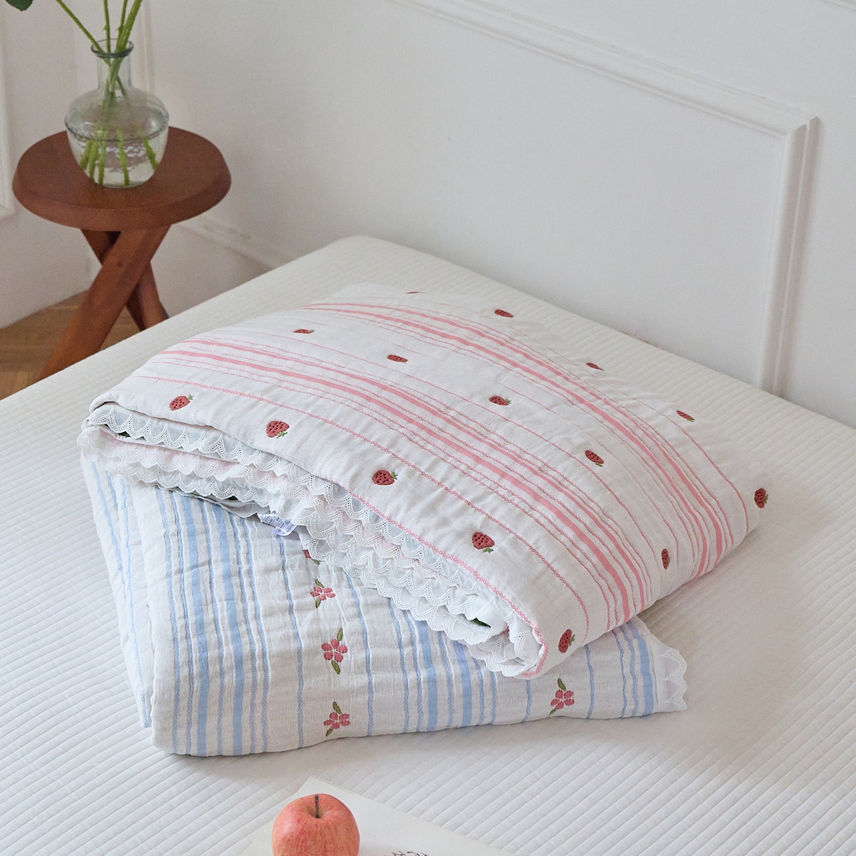 91家纺网 家纺一手货源 找家纺 沐瑟家纺 2026新款A类全棉纱布泡芙被春秋被被被子被芯 组合图