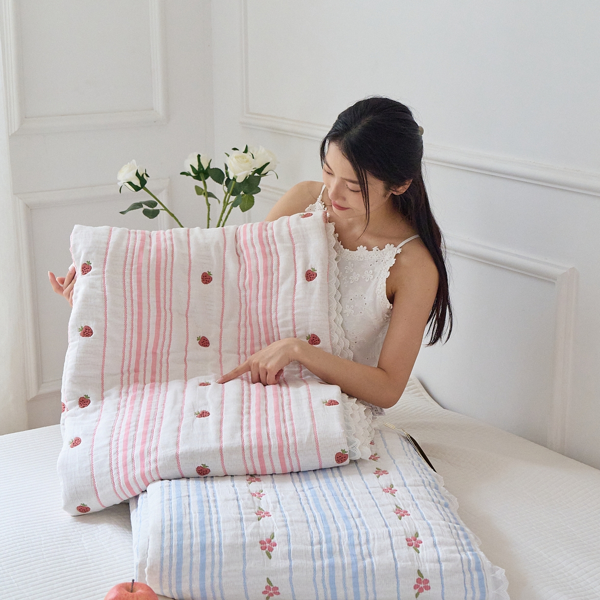 91家纺网 家纺一手货源 找家纺 沐瑟家纺 2026新款A类全棉纱布泡芙被春秋被被被子被芯 组合图