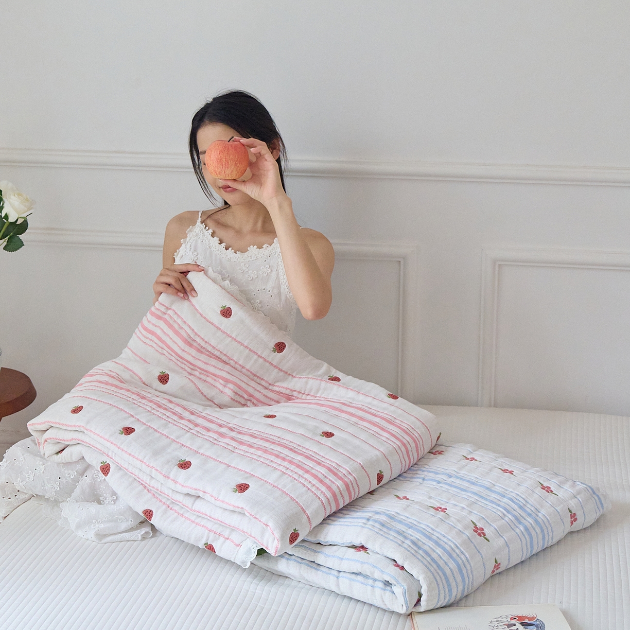 91家纺网 家纺一手货源 找家纺 沐瑟家纺 2026新款A类全棉纱布泡芙被春秋被被被子被芯 组合图