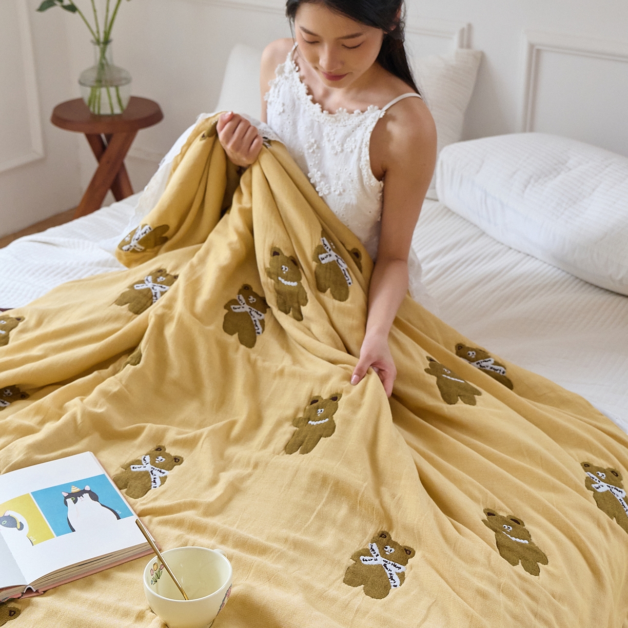 91家纺网 家纺一手货源 找家纺 （总）沐瑟家纺 2026新款A类全棉纱布泡芙被夏被被子被芯