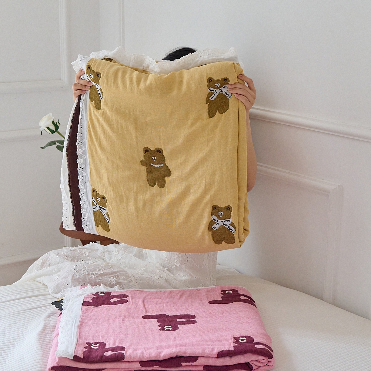 91家纺网 家纺一手货源 找家纺 沐瑟家纺 2026新款A类全棉纱布泡芙被夏被被子被芯 组合图