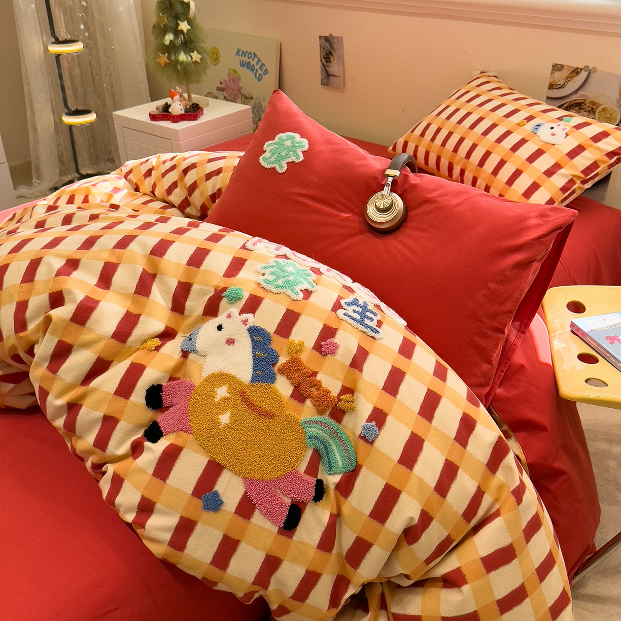 91家纺网 家纺一手货源 找家纺 （总）珺柔家纺 2026新款马年全棉纯棉磨毛新春款四件套