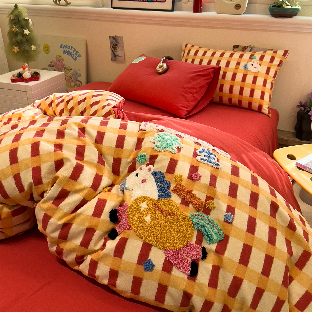 91家纺网 家纺一手货源 找家纺 （总）珺柔家纺 2026新款马年全棉纯棉磨毛新春款四件套